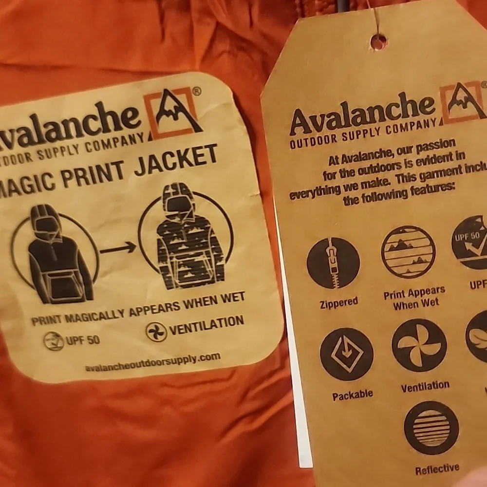 Kids Avalanche Jacket Size Medium 10/12 NEW Design Appears When Wet